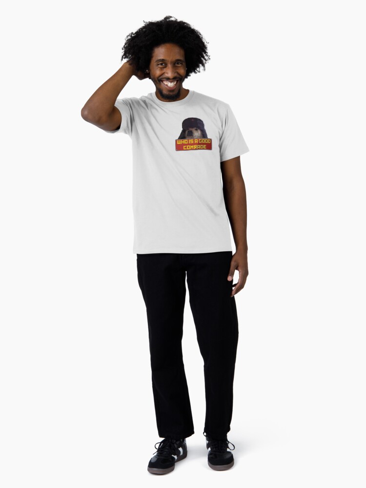 Imagen 3 de 4, Camiseta premium con la obra ¿Quién es un buen camarada?, diseñada y vendida por acousticdolphin.