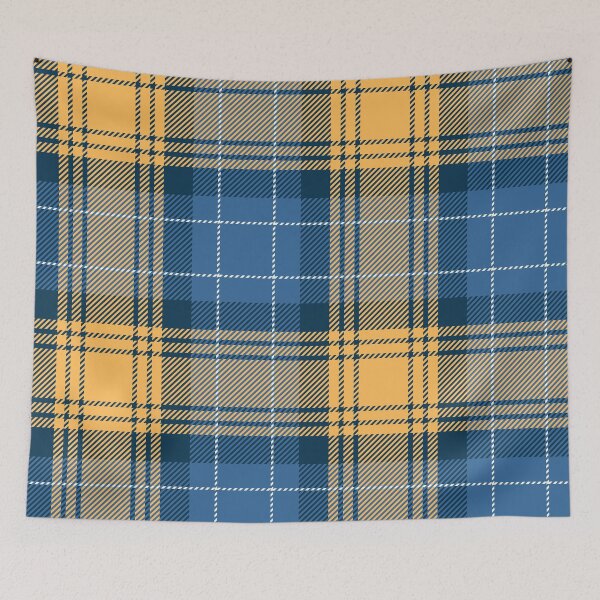 Item preview, Yellow Corrector and Steel Blue Color Scottish Clan Plaid Tartan | Check | Checked | Checkered  designed and sold by PatternMama.