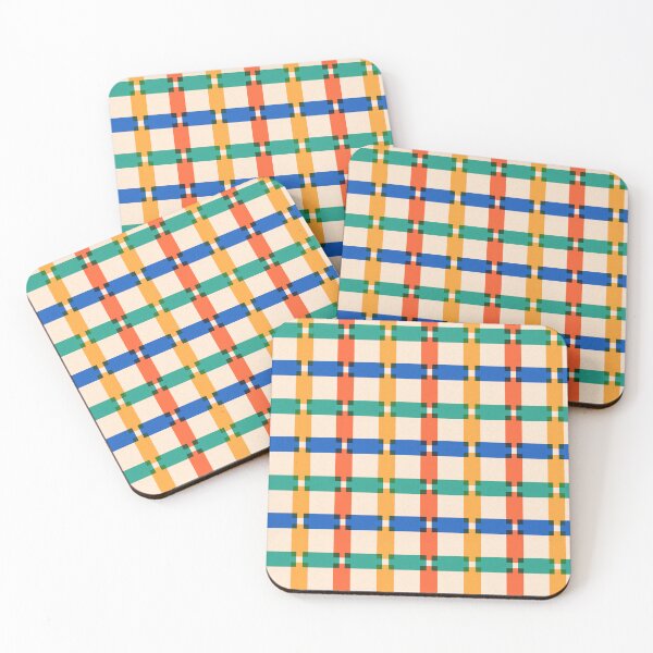 Item preview, Colourful Squares and Stripes Pattern on Cream designed and sold by Ceyda Bolat.