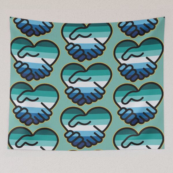 Item preview, Hands are shaking hands - Gay men pride flag - MLM designed and sold by portokalis.