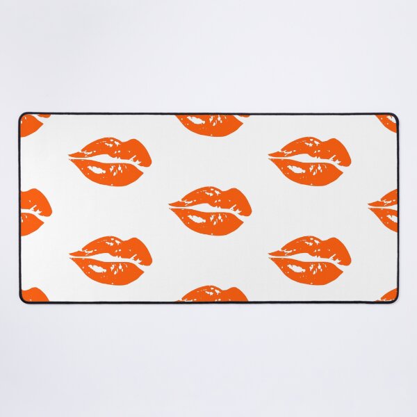Item preview, poster art print of full plump orange lips designed and sold by Nnone.