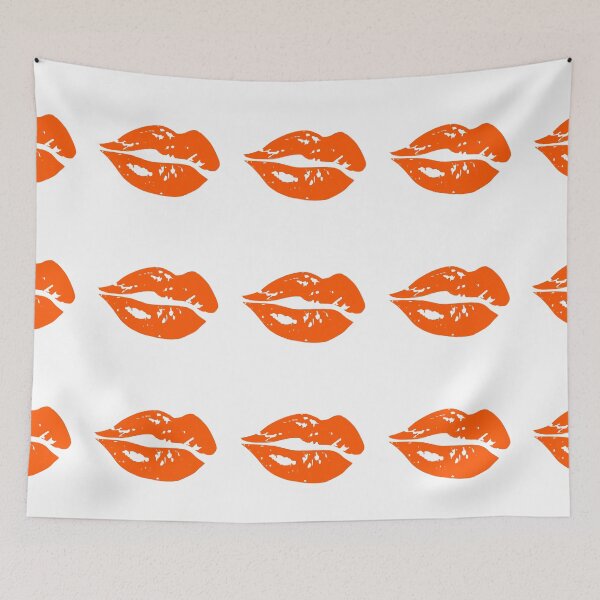 Item preview, poster art print of full plump orange lips designed and sold by Nnone.