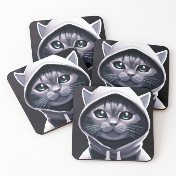 Item preview, An adorable cat with glowing eyes in a hoodie designed and sold by Tuko Designs.