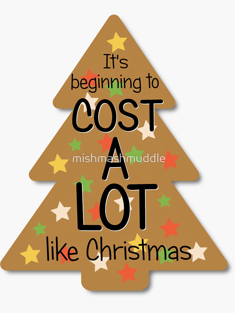 "Cost of Living Christmas Tree " Sticker for Sale by mishmashmuddle