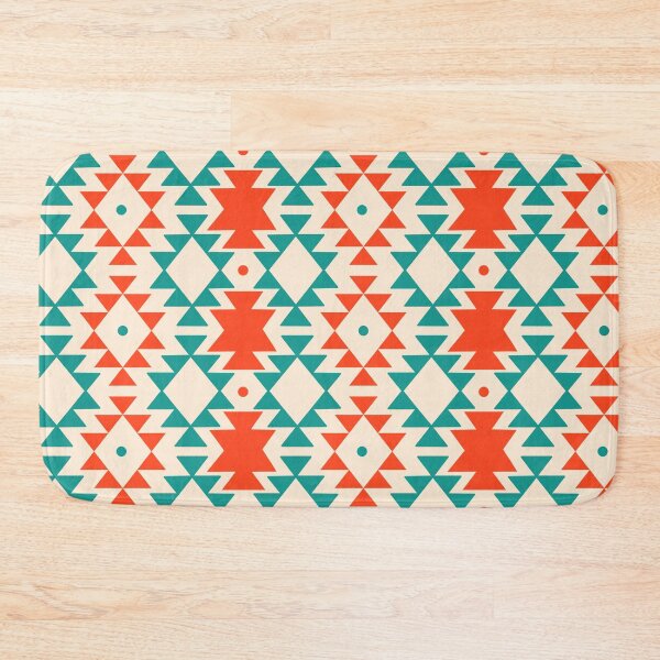 Item preview, Orange and Green Triangle Diamond Shapes Pattern on Cream designed and sold by Ceyda Bolat.