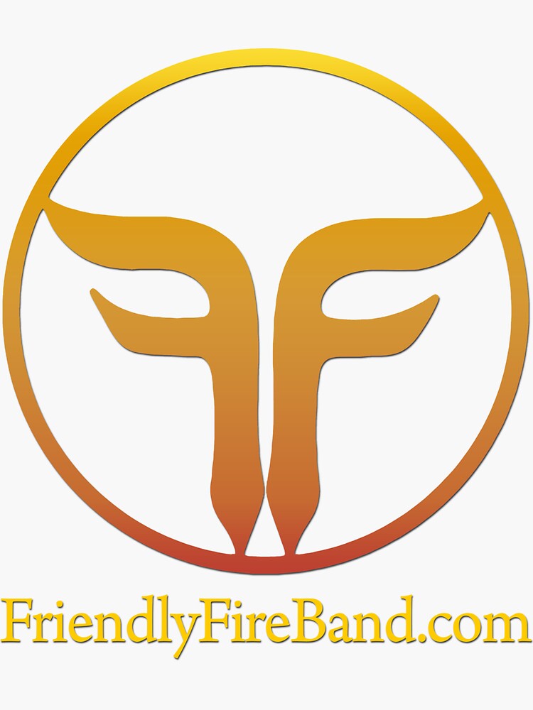 Thumbnail 3 of 3, Sticker, Friendly Fire, the band FF logo (ff05-2022-09) designed and sold by Regal-Music.