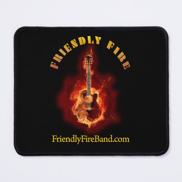Item preview, Friendly Fire the band guitar logo (ff03-2022-09) designed and sold by Regal-Music.