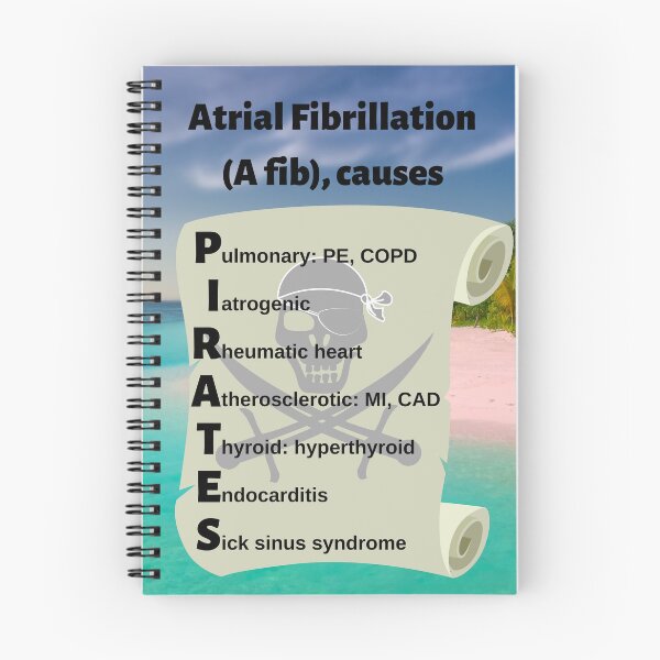 Item preview, Atrial Fibrillation (a Fib), Causes: PIRATES Medical Mnemonic designed and sold by Caregiverology.
