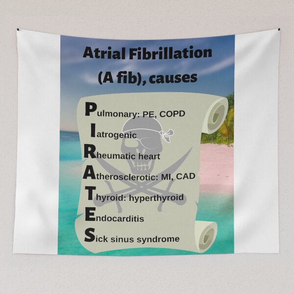 Item preview, Atrial Fibrillation (a Fib), Causes: PIRATES Medical Mnemonic designed and sold by Caregiverology.