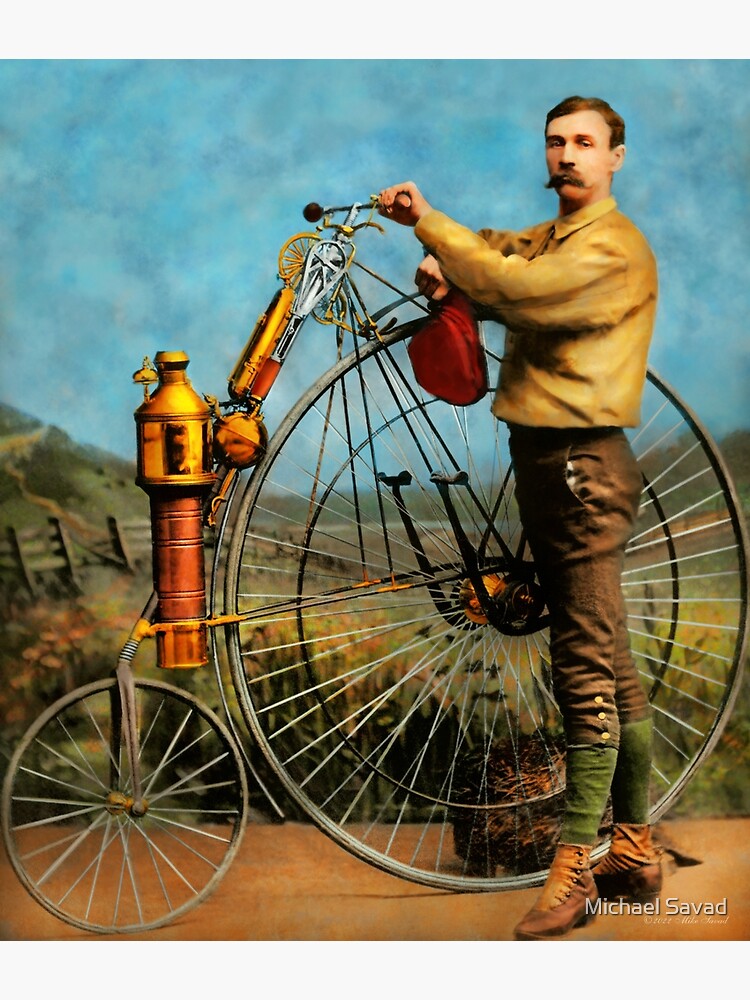 Steampunk Le vélo à vapeur 1884 Poster
