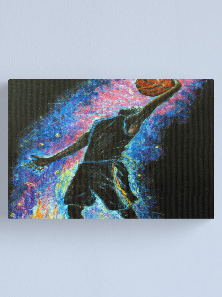 Nebula Galaxy Space Blue Light Print White Basketball Shoes