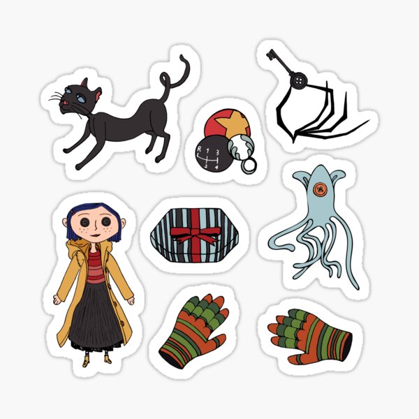 Artikel-Vorschau von Coraline Sticker Pack, designt und verkauft von LeMotifRouge.