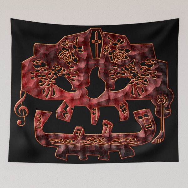 Item preview, HALLOWEEN ABSTRACT FLOWERS ROSES TATTOO SKULL MUSIC POSITIVE DEATH. designed and sold by Ralek.