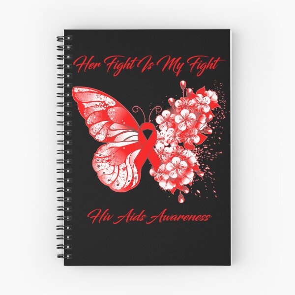 Item preview, Her Fight Is My Fight Hiv Aids Awareness Butterfly Ribbon Gifts designed and sold by Adropine.
