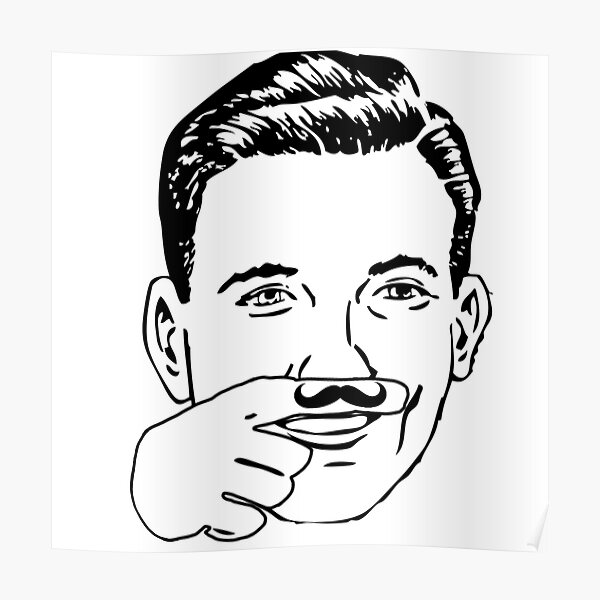 "Moustache finger tattoo" Poster for Sale by BitsNPix Redbubble