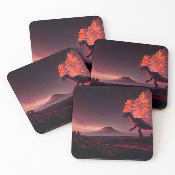 Item preview, Neon Dinosaur & Volcano Landscape designed and sold by Michael Kent.