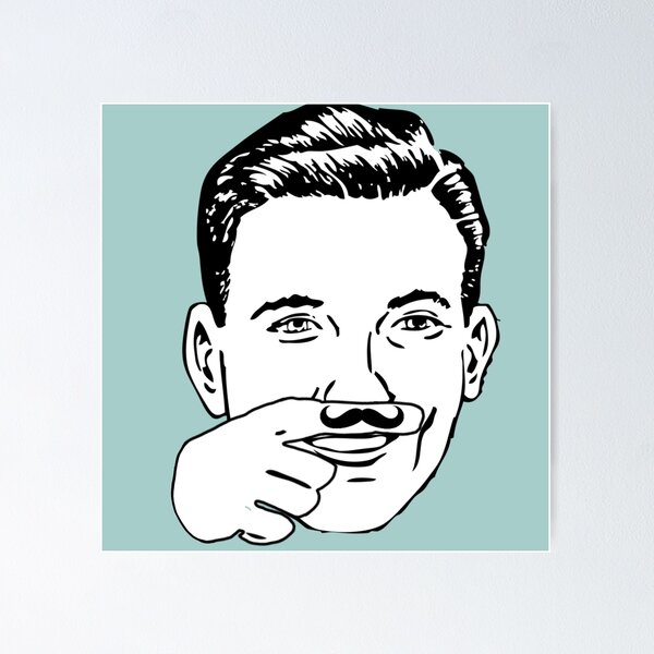 Item preview, Moustache finger tattoo designed and sold by BitsNPix.
