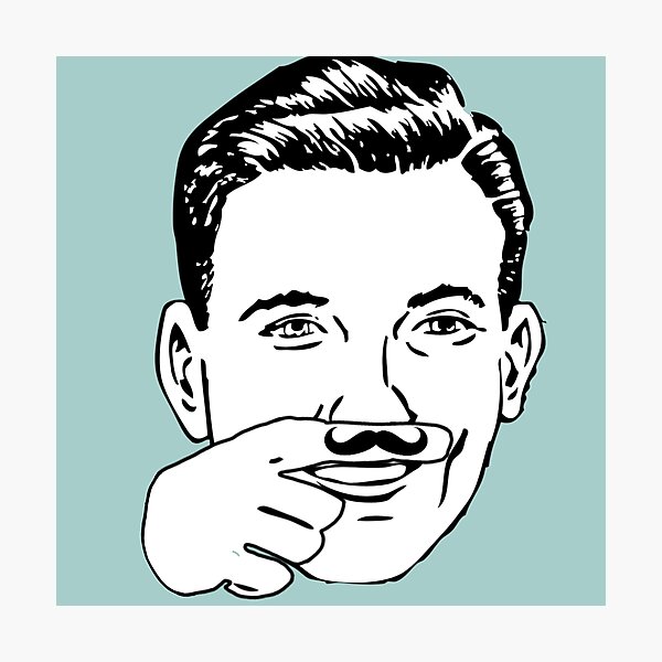 Item preview, Moustache finger tattoo designed and sold by BitsNPix.