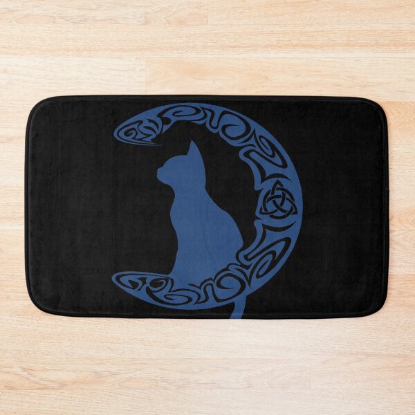 Item preview, Blue Carved Celtic Moon Cat Triquetra designed and sold by Depic Spirit.
