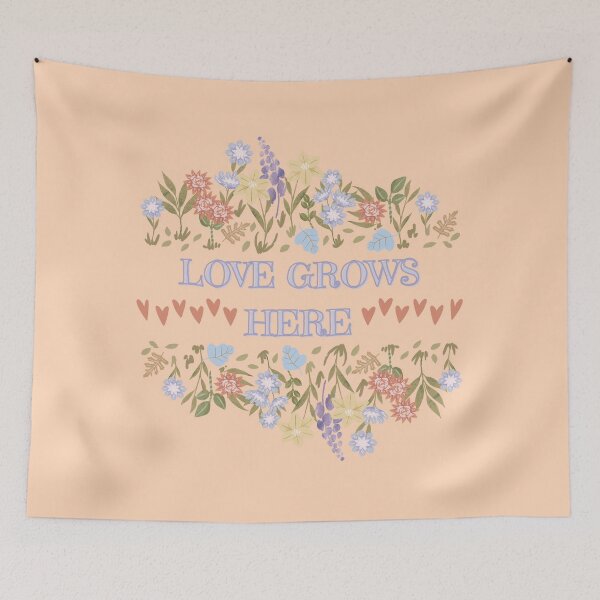 Item preview, Love Grows Here... A pretty design of hearts and flowers designed and sold by Wonder & Whimsy.