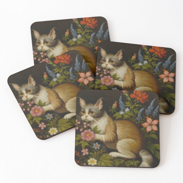 Item preview, Isabella the Cat, hiding in the flowers (Baroque) designed and sold by thecatandkettle.