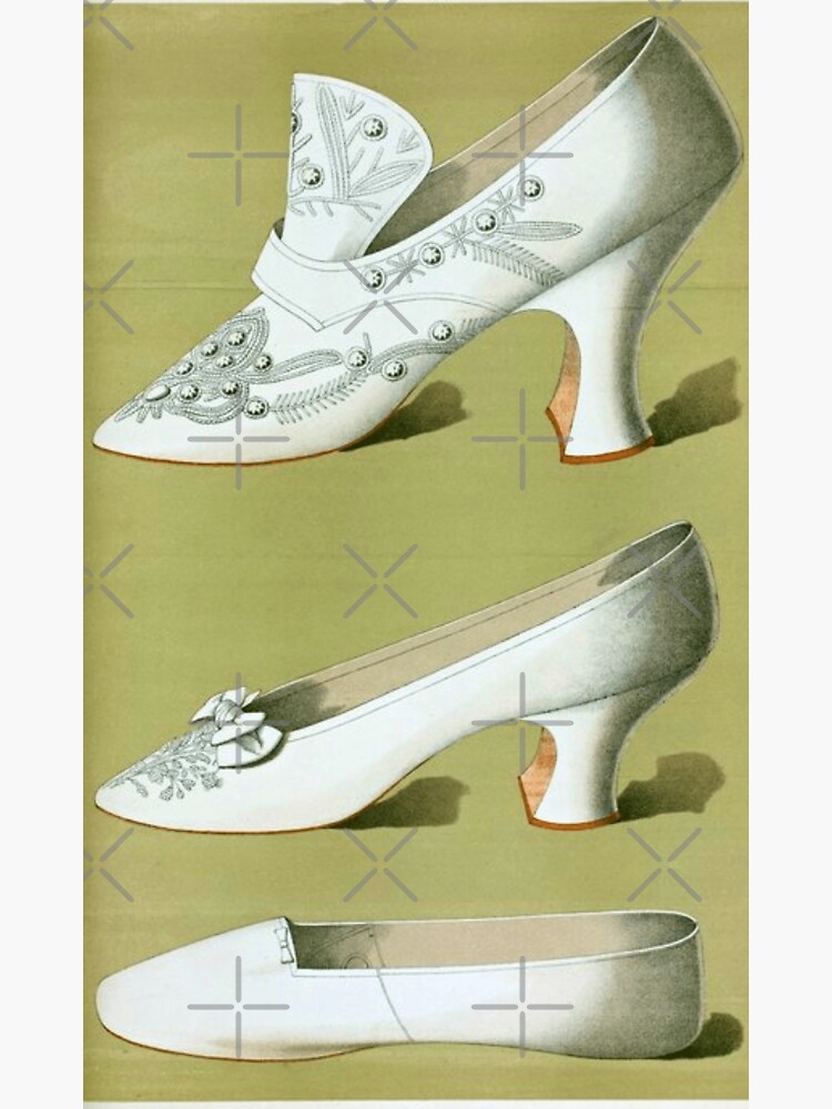 Disover White Vintage Wedding Fashion Shoes Premium Matte Vertical Poster