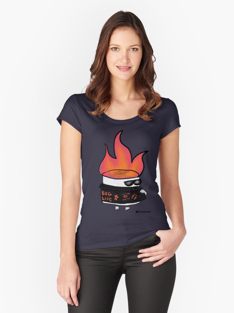 Thumbnail 1 of 3, Fitted Scoop T-Shirt, Badass Testing Marshmallow designed and sold by hogfish.