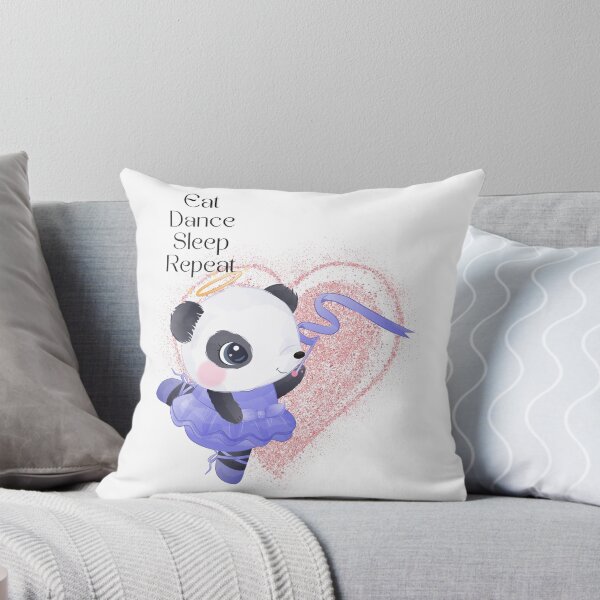 Item preview, Eat dance sleep repeat. Cute Baby Ballerina Girl Panda with a purple dress. Panda Lover. Dancing. Glitter. Heart. designed and sold by Mechanical-Artt.