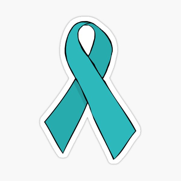 Turquoise Awareness Ribbon Sticker