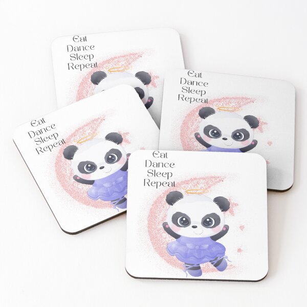 Item preview, Eat dance sleep repeat. Cute Baby Ballerina Girl Panda with a purple dress. Panda Lover. Dancing. Glitter. Moon. designed and sold by Mechanical-Artt.