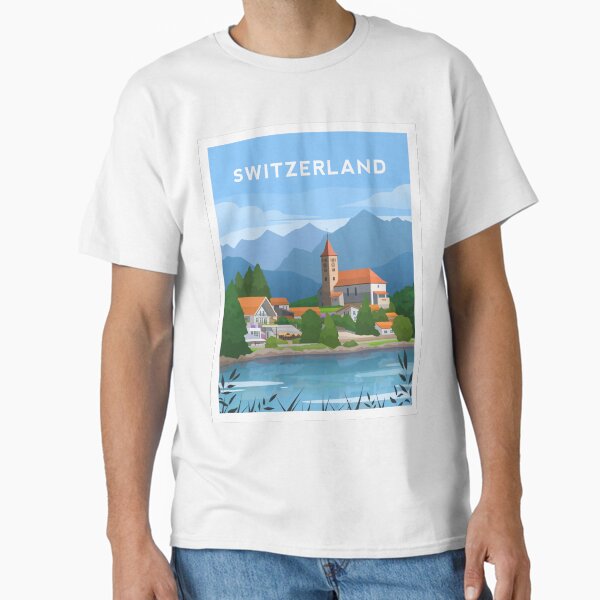 Vista previa del artículo con la obra «campo de suiza, paisaje de los alpes suizos», diseñado y vendido por typelab.