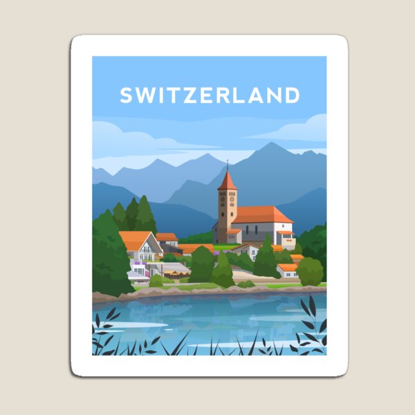 Item preview, Switzerland Countryside, Swiss Alps Landscape designed and sold by typelab.