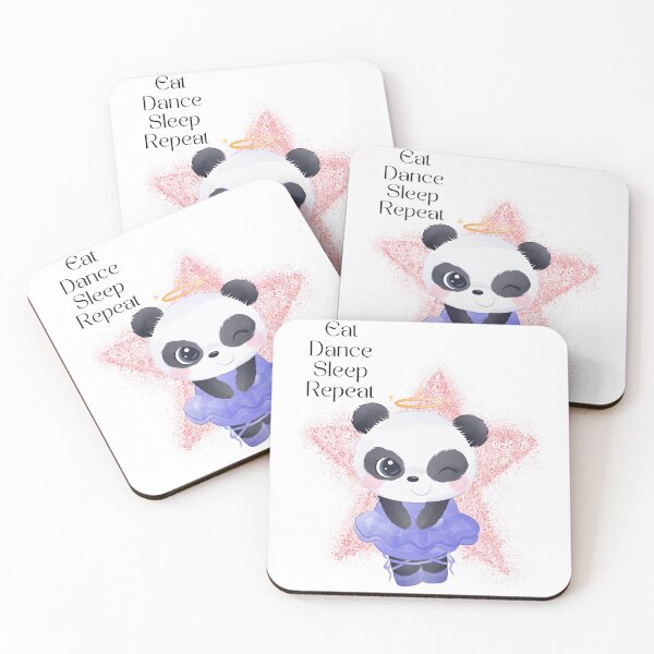 Item preview, Eat dance sleep repeat. Cute Baby Ballerina Girl Panda with a purple dress. Panda Lover. Dancing. Glitter. Star. designed and sold by Mechanical-Artt.