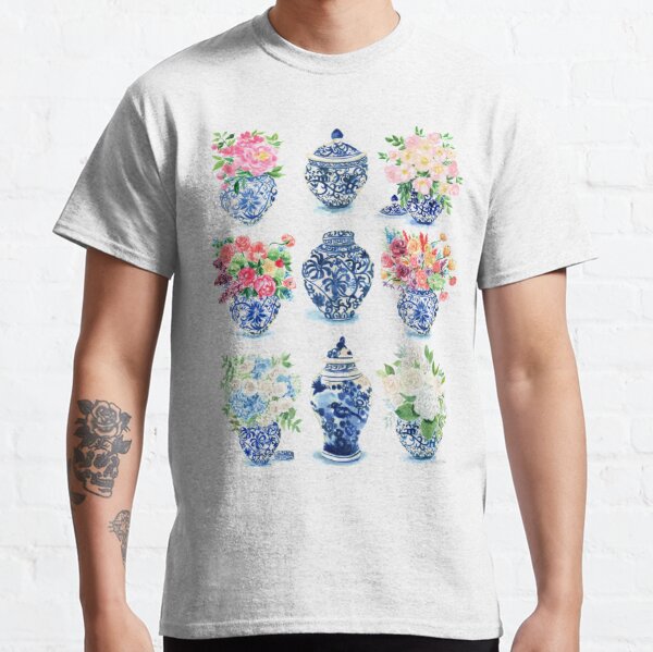 Watercolor Chinoiserie Ginger Jars Collection by Michelle Mospens Classic T-Shirt