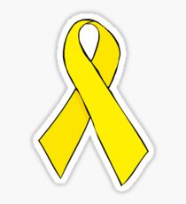 Yellow Awareness Ribbon Sticker