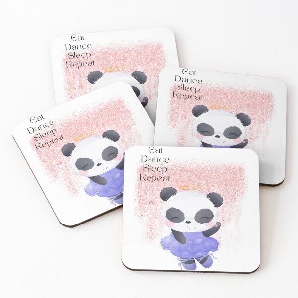 Item preview, Eat dance sleep repeat. Cute Baby Ballerina Girl Panda with a purple dress. Panda Lover. Dancing. Glitter. Abstract. Closed eyes. Enjoying designed and sold by Mechanical-Artt.