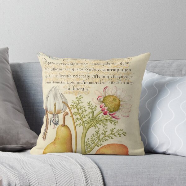 Item preview, Caterpillar, Dog-Tooth Violet, Pear, and Apricot  - Medieval Illuminated Botanical Illustration designed and sold by IlluminatedPage.