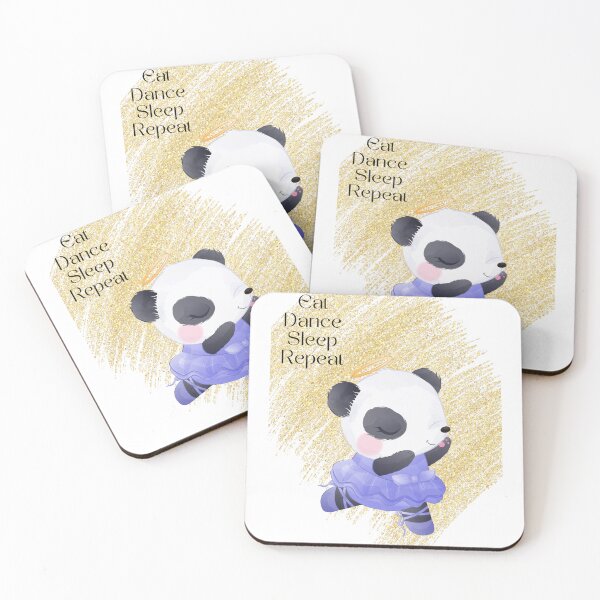 Item preview, Eat dance sleep repeat. Cute Baby Ballerina Girl Panda with a purple dress. Panda Lover. Dancing. Glitter. Abstract. Dance lover. designed and sold by Mechanical-Artt.