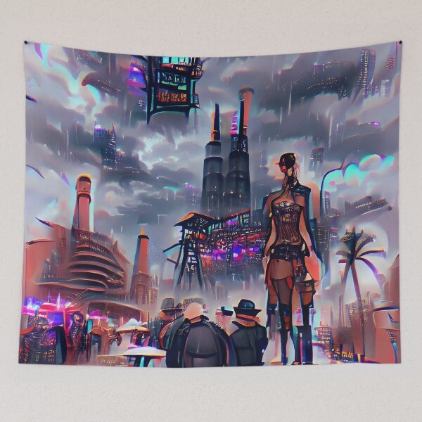 Item preview, Futuristic Cityscape designed and sold by RobiCrusoDesign.
