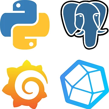 Artwork thumbnail, Grafana Python, PostgreSQL, Influx Stack by DTech ⭐