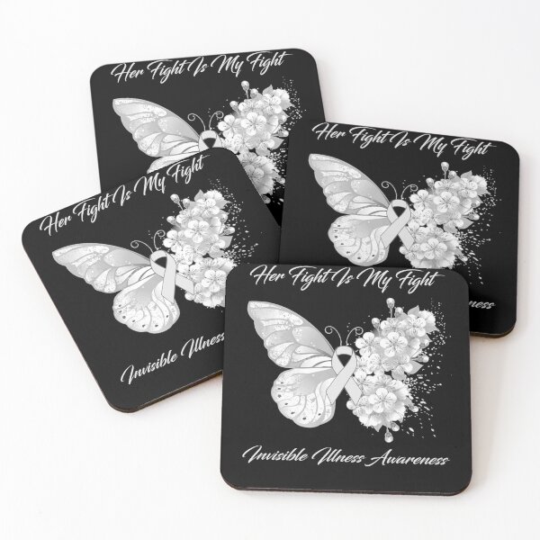Item preview, Her Fight Is My Fight Invisible Illness Awareness Butterfly Ribbon Gifts designed and sold by Adropine.