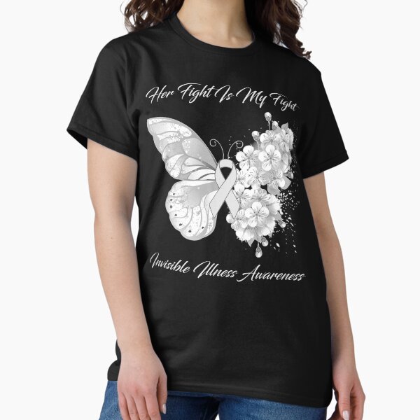 Item preview, Her Fight Is My Fight Invisible Illness Awareness Butterfly Ribbon Gifts designed and sold by Adropine.