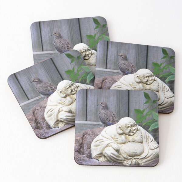 Item preview, Dove Visits Garden Buddha designed and sold by heatherfriedman.