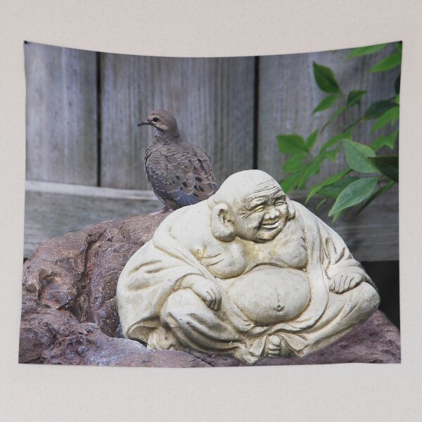 Item preview, Dove Visits Garden Buddha designed and sold by heatherfriedman.
