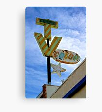 Retro Neon Color TV Sign with Star Canvas Print