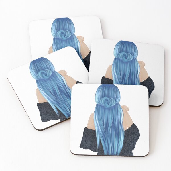 Artikelvorschau, Mode-Mädchen mit blauem Haar entworfen und verkauft von Victoria Riabov.