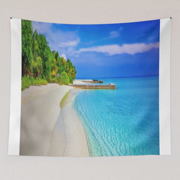 Item preview, Tropical Palm Beach duvet plan beach shower curtain tropical conforter blanket designed and sold by Fumar3065.