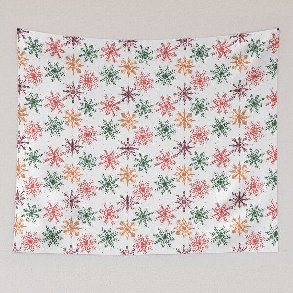 Item preview, colored snowflakes falling in winter designed and sold by huape.