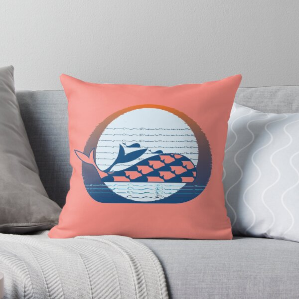 Whale Migration Throw Pillow