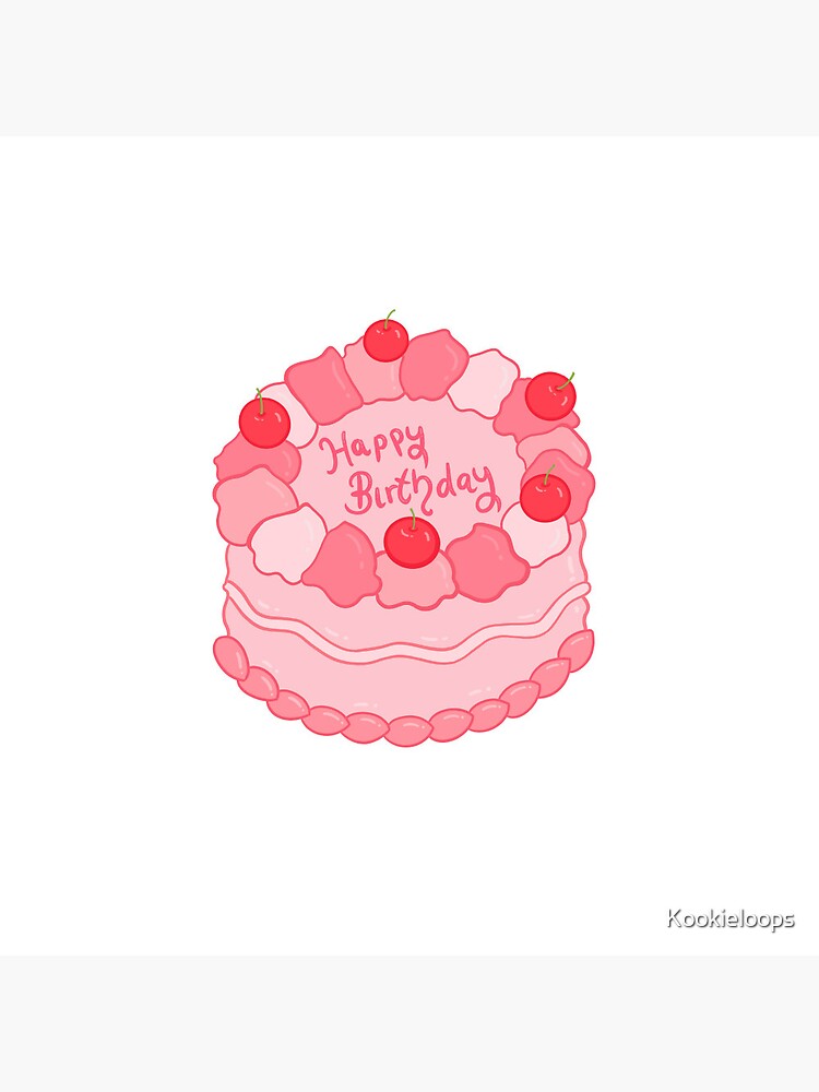 Pink Happy Birthday Cake 